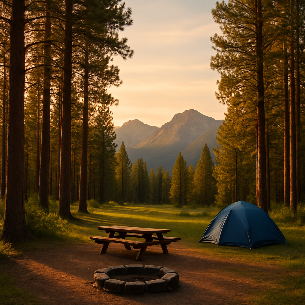 Scenic campground in the mountains